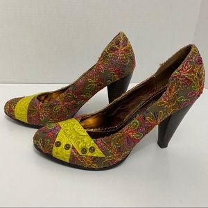 Naughty Monkey Heels Embroidered Colorful Heels